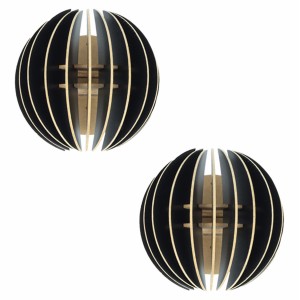 ΣΕΤ ΑΠΛΙΚΕΣ ΤΟΙΧΟΥ 2ΤΜΧ ΞΥΛΙΝΕΣ ΑΠΟ MDF ΜΑΥΡΟ 19,5x16,5x19,5Υ εκ.