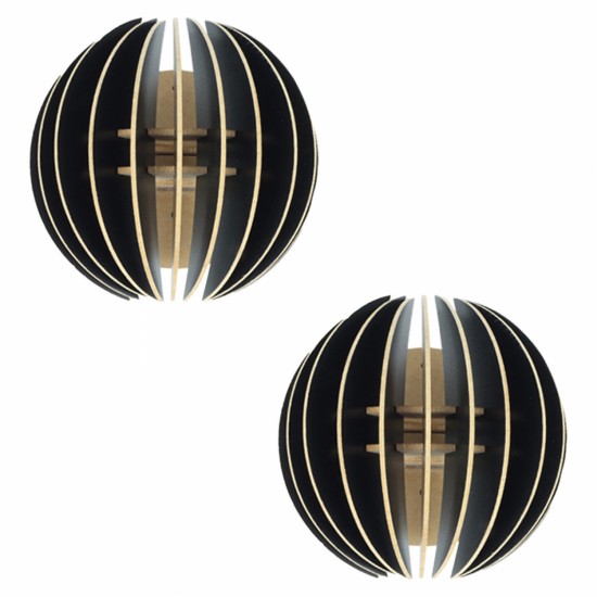 ΣΕΤ ΑΠΛΙΚΕΣ ΤΟΙΧΟΥ 2ΤΜΧ ΞΥΛΙΝΕΣ ΑΠΟ MDF ΜΑΥΡΟ 19,5x16,5x19,5Υ εκ.