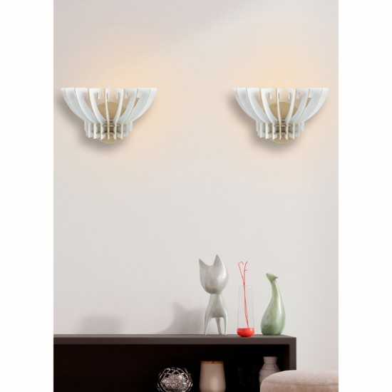 ΣΕΤ ΑΠΛΙΚΕΣ ΤΟΙΧΟΥ 2ΤΜΧ ΞΥΛΙΝΕΣ ΑΠΟ MDF ΛΕΥΚΟ 32x22x19Υ εκ.