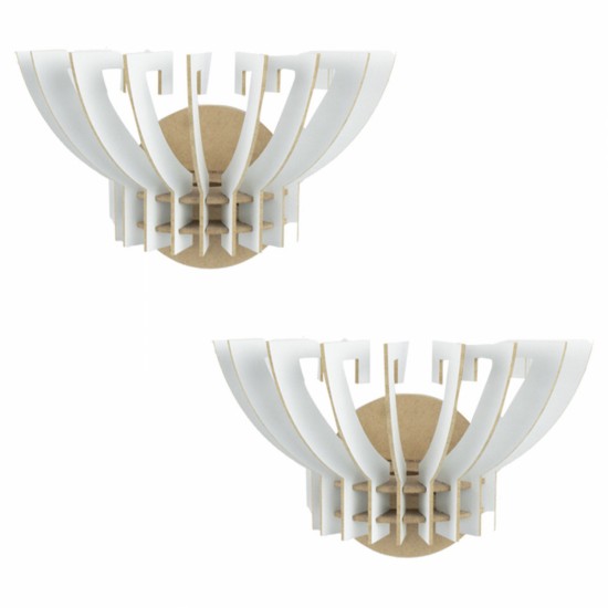 ΣΕΤ ΑΠΛΙΚΕΣ ΤΟΙΧΟΥ 2ΤΜΧ ΞΥΛΙΝΕΣ ΑΠΟ MDF ΛΕΥΚΟ 32x22x19Υ εκ.