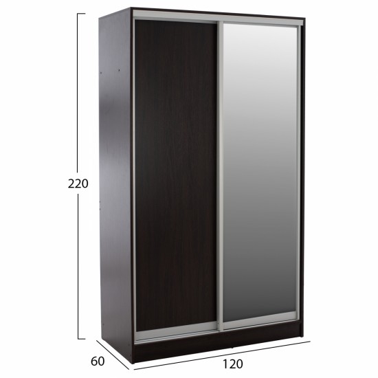 ΝΤΟΥΛΑΠΑ ΜΕΛΑΜΙΝΗΣ 120x60x220Υεκ. ΔΙΦΥΛΛΗ WENGE ΜΕ ΚΑΘΡΕΠΤΗ