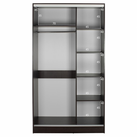 ΝΤΟΥΛΑΠΑ ΜΕΛΑΜΙΝΗΣ 120x60x220Υεκ. ΔΙΦΥΛΛΗ WENGE ΜΕ ΚΑΘΡΕΠΤΗ