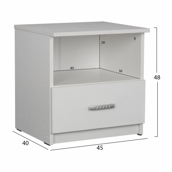 ΚΟΜΟΔΙΝΟ ΜΕΛΑΜΙΝΗΣ ΛΕΥΚΟ 45x40x48 εκ.