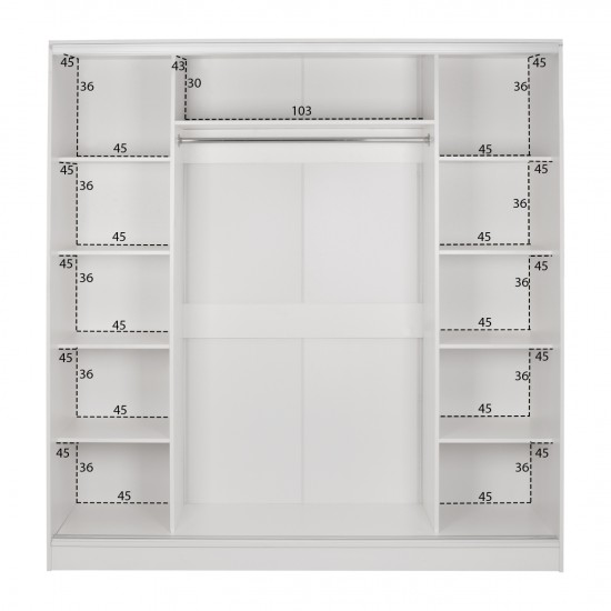 ΝΤΟΥΛΑΠΑ ΣΥΡΟΜΕΝΗ ΜΕΛΑΜΙΝΗΣ ΛΕΥΚΗ ΜΕ ΚΑΘΡΕΠΤΗ 200X60X210Υεκ