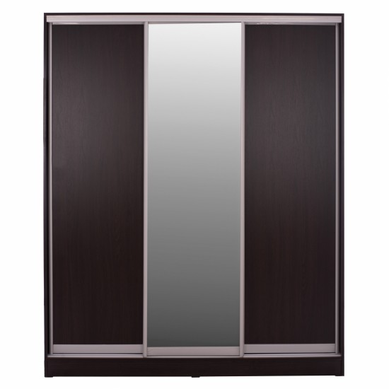 ΝΤΟΥΛΑΠΑ ΣΥΡΟΜΕΝΗ ΜΕΛΑΜΙΝΗΣ WENGE ΜΕ ΚΑΘΡΕΦΤΗ 3ΦΥΛΛΗ 183x60x220 εκ.