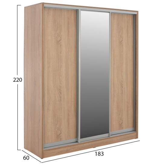 ΝΤΟΥΛΑΠΑ ΣΥΡΟΜΕΝΗ ΜΕΛΑΜΙΝΗΣ SONAMA ΜΕ ΚΑΘΡΕΦΤΗ 3ΦΥΛΛΗ 183x60x220 εκ.