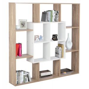 ΒΙΒΛΙΟΘΗΚΗ ARIA 136X22X136 SONOMA-ΛΕΥΚΟ