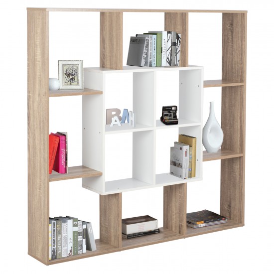 ΒΙΒΛΙΟΘΗΚΗ ARIA 136X22X136 SONOMA-ΛΕΥΚΟ
