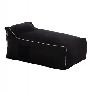 ΠΟΥΦ ZAFER ΜΕ TEXTILINE ΜΑΥΡΟ ΚΑΙ ΜΑΥΡΟ ΡΕΛΙ 88x128x40-60Υ εκ.