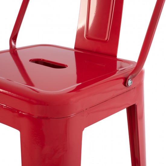 ΣΚΑΜΠΟ BAR ΜΕΤΑΛΛΙΚΟ MELITA ME ΠΛΑΤΗ ΚΟΚΚΙΝΟ 43Χ43Χ100εκ.