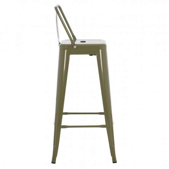 ΣΚΑΜΠΟ BAR ΜΕΤΑΛΛΙΚΟ MELITA ME ΠΛΑΤΗ ΠΡΑΣΙΝΟ 43Χ43Χ100εκ.