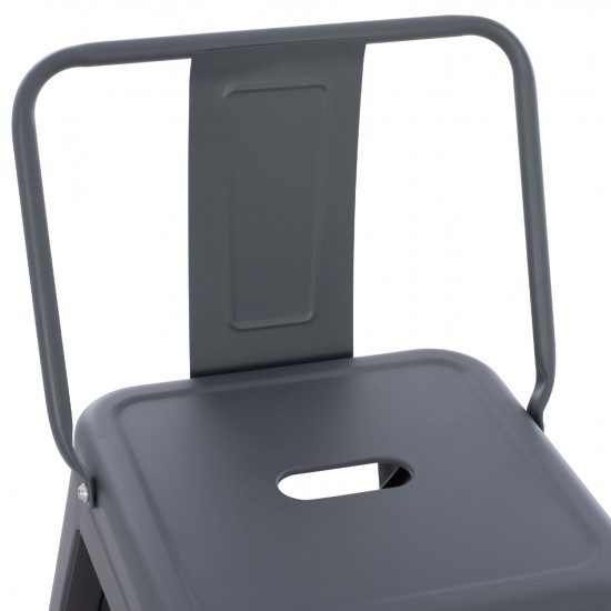 ΣΚΑΜΠΟ ΜΕΣΑΙΟΥ ΥΨΟΥΣ ΜΕΤΑΛΛΙΚΟ MELITA ΣΕ ΓΚΡΙ 42x42x98 cm.