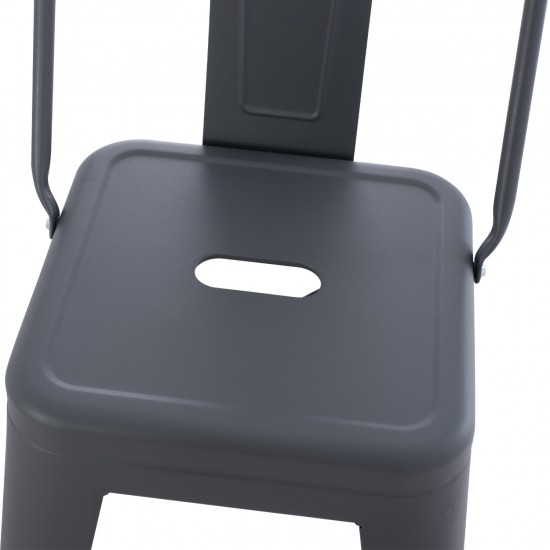 ΣΚΑΜΠΟ ΜΕΣΑΙΟΥ ΥΨΟΥΣ ΜΕΤΑΛΛΙΚΟ MELITA ΣΕ ΓΚΡΙ 42x42x98 cm.