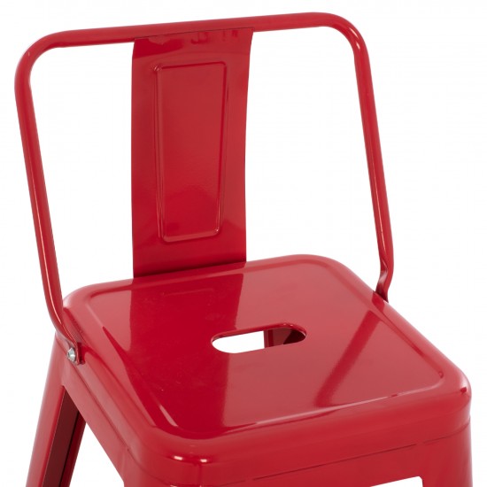 ΣΚΑΜΠΟ ΜΕΣΑΙΟΥ ΥΨΟΥΣ ΜΕΤΑΛΛΙΚΟ MELITA ΣΕ ΚΟΚΚΙΝΟ 42x42x98 cm.