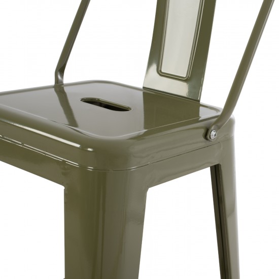 ΣΚΑΜΠΟ ΜΕΣΑΙΟΥ ΥΨΟΥΣ ΜΕΤΑΛΛΙΚΟ MELITA ΣΕ ΠΡΑΣΙΝΟ 42x42x98 cm.