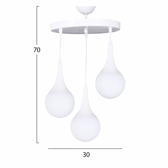 ΦΩΤΙΣΤΙΚΟ ΟΡΟΦΗΣ 3ΦΩΤΟ ΛΕΥΚΟ 30x75 εκ.