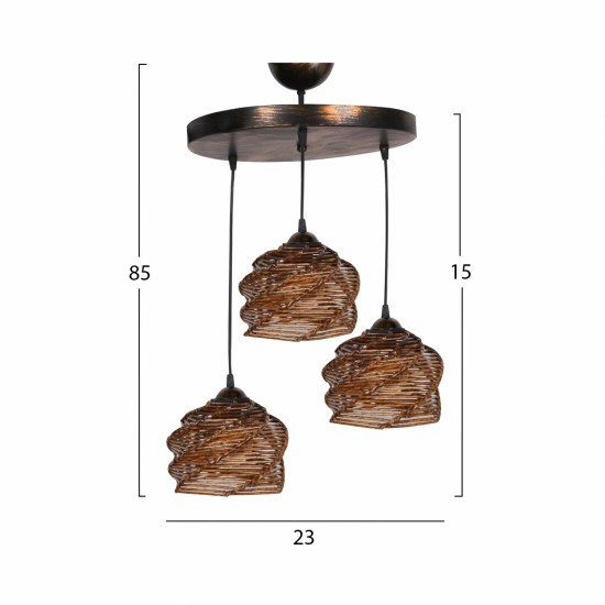 ΦΩΤΙΣΤΙΚΟ ΟΡΟΦΗΣ ΚΡΕΜΑΣΤΟ 3 TMX 23x15 εκ.