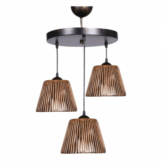 ΦΩΤΙΣΤΙΚΟ ΟΡΟΦΗΣ ΚΡΕΜΑΣΤΟ 3ΦΩΤΟ ΜΠΡΟΝΖΕ 20x16x90 εκ.