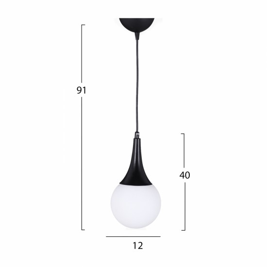 ΦΩΤΙΣΤΙΚΟ ΟΡΟΦΗΣ ΜΕΤΑΛΛΙΚΟ ΜΑΥΡΟ 12x91 εκ.