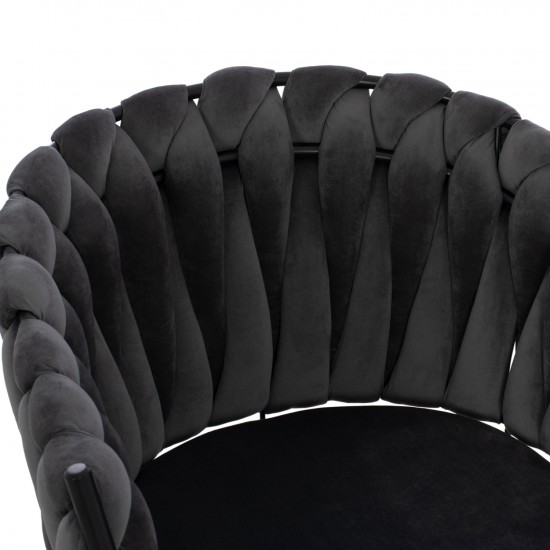 ΠΟΛΥΘΡΟΝΑΚΙ LUANDA ΒΕΛΟΥΔΟ ΓΚΡΙ ΚΑΙ ΜΕΤΑΛΛΙΚΑ ΠΟΔΙΑ 60x54x78 εκ.