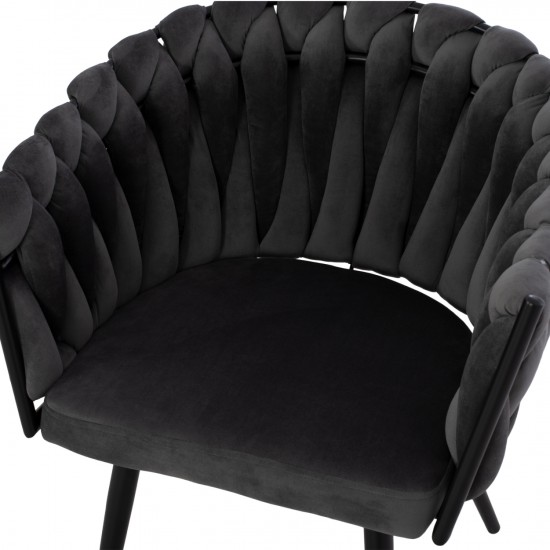 ΠΟΛΥΘΡΟΝΑΚΙ LUANDA ΒΕΛΟΥΔΟ ΓΚΡΙ ΚΑΙ ΜΕΤΑΛΛΙΚΑ ΠΟΔΙΑ 60x54x78 εκ.