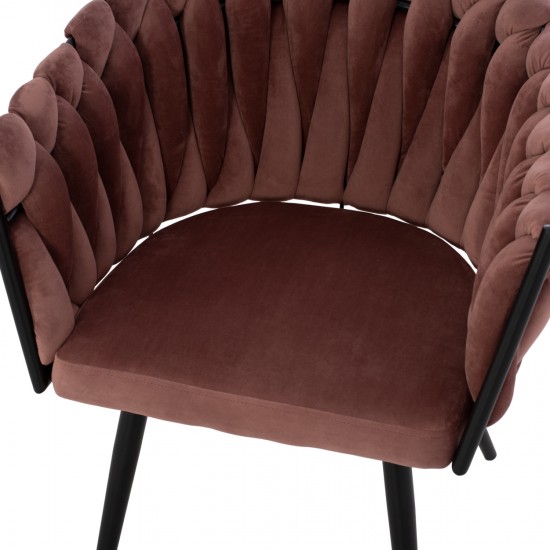 ΠΟΛΥΘΡΟΝΑΚΙ LUANDA ΒΕΛΟΥΔΟ ΣΑΠΙΟ ΜΗΛΟ ΚΑΙ ΜΕΤΑΛΛΙΚΑ ΠΟΔΙΑ 60x54x78 εκ.