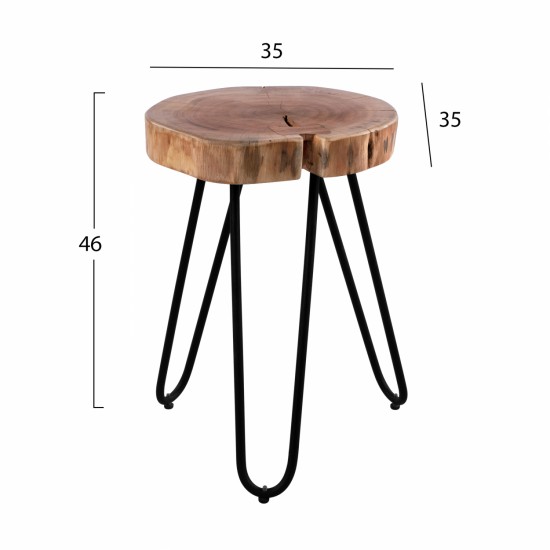 ΒΟΗΘΗΤΙΚΟ ΤΡΑΠΕΑΚΙ OSLO ΑΠΟ ΜΑΣΙΦ ΚΟΡΜΟ ΑΚΑΚΙΑΣ 35X35X46Υ