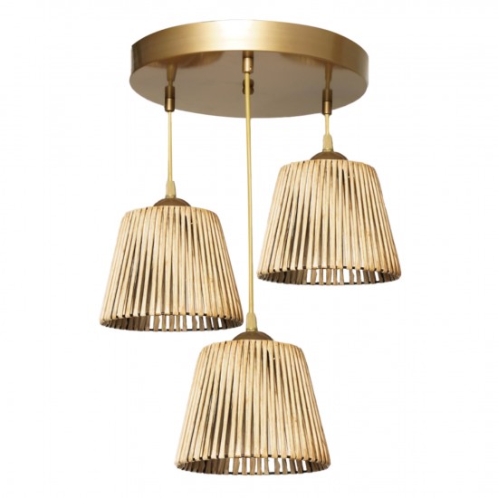 ΦΩΤΙΣΤΙΚΟ ΟΡΟΦΗΣ 3ΦΩΤΟ BAMBOO ΧΡΥΣΟ 35x85 εκ.