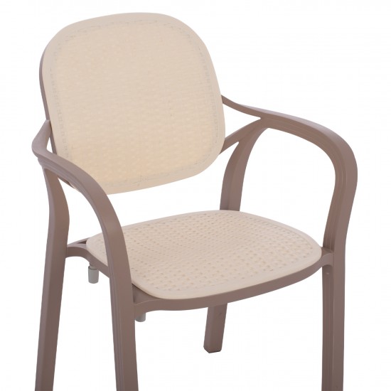 ΠΟΛΥΘΡΟΝΑ ΠΟΛΥΠΡΟΠΥΛΕΝΙΟΥ ΣΕ ΑΠΟΧΡΩΣΗ ΚΑΠΟΥΤΣΙΝΟ & ΜΠΕΖ 57x57x83 εκ.