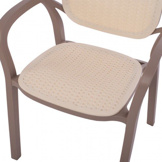 ΠΟΛΥΘΡΟΝΑ ΠΟΛΥΠΡΟΠΥΛΕΝΙΟΥ ΣΕ ΑΠΟΧΡΩΣΗ ΚΑΠΟΥΤΣΙΝΟ & ΜΠΕΖ 57x57x83 εκ.