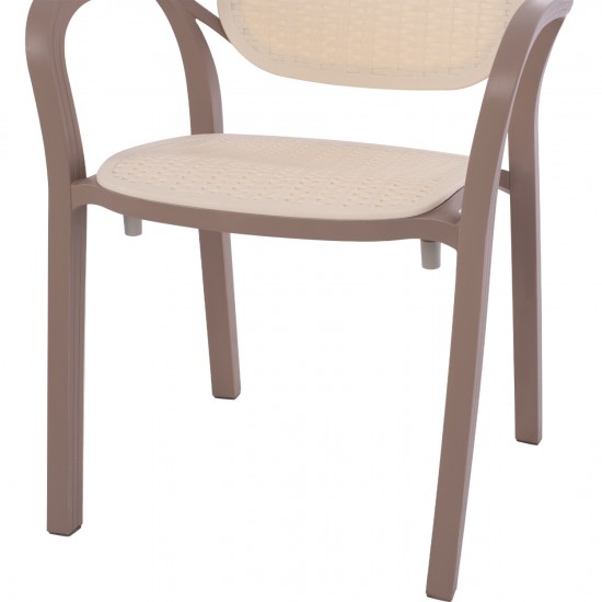 ΠΟΛΥΘΡΟΝΑ ΠΟΛΥΠΡΟΠΥΛΕΝΙΟΥ ΣΕ ΑΠΟΧΡΩΣΗ ΚΑΠΟΥΤΣΙΝΟ & ΜΠΕΖ 57x57x83 εκ.