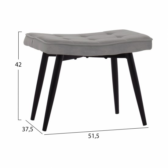 ΠΟΛΥΘΡΟΝΑ ΜΠΕΡΖΕΡΑ CRAWLEY ΜΕ ΥΠΟΠΟΔΙΟ ΓΚΡΙ ΒΕΛΟΥΔΟ 70x57x103 εκ.