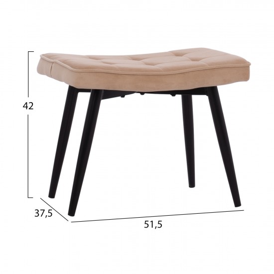 ΠΟΛΥΘΡΟΝΑ ΜΠΕΡΖΕΡΑ CRAWLEY ΜΕ ΥΠΟΠΟΔΙΟ ΜΠΕΖ ΒΕΛΟΥΔΟ 70x57x103 εκ.