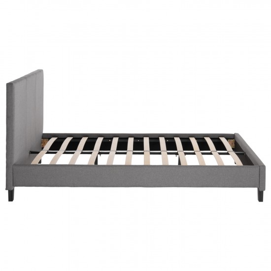 ΚΡΕΒΑΤΙ BECCA ΑΠΟ ΒΕΛΟΥΔΟ ΓΚΡΙ ΓΙΑ ΣΤΡΩΜΑ 150x200 EK.