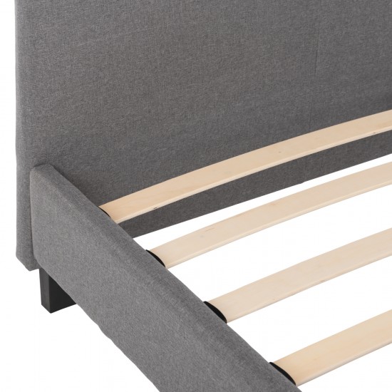 ΚΡΕΒΑΤΙ BECCA ΑΠΟ ΒΕΛΟΥΔΟ ΓΚΡΙ ΓΙΑ ΣΤΡΩΜΑ 150x200 EK.