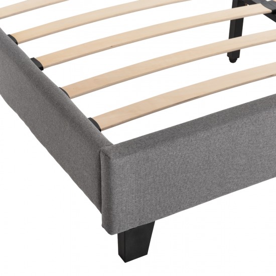 ΚΡΕΒΑΤΙ BECCA ΑΠΟ ΒΕΛΟΥΔΟ ΓΚΡΙ ΓΙΑ ΣΤΡΩΜΑ 150x200 EK.