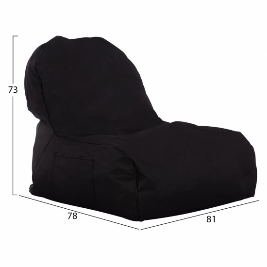 ΠΟΥΦ CLOUD ΑΔΙΑΒΡΟΧΗ ΠΟΛΥΘΡΟΝΑ ΜΑΥΡΗ ΜΕ UV PROTECTION 81x78x73 εκ.