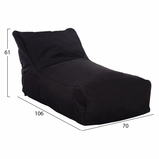 ΠΟΥΦ BLOOM ΑΔΙΑΒΡΟΧΟ ΜΑΥΡΟ ΜΕ UV PROTECTION 106x70x61Υ εκ.