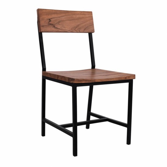 ΚΑΡΕΚΛΑ ΑΠΟ ΜΕΤΑΛΛΟ ΚΑΙ ΜΑΣΙΦ ΞΥΛΟ ΑΚΑΚΙΑΣ ΦΥΣΙΚΟ 45,5x43,5x85,5Υεκ.