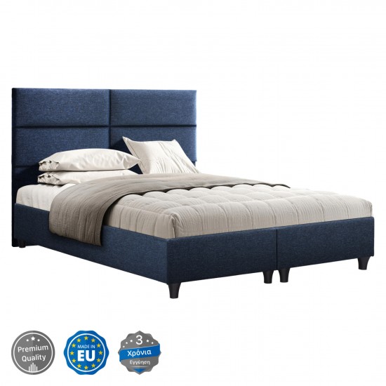 ΚΡΕΒΑΤΙ MILO ΑΠΟ ΜΠΛΕ ΥΦΑΣΜΑ ΓΙΑ ΣΤΡΩΜΑ 160x200 εκ.