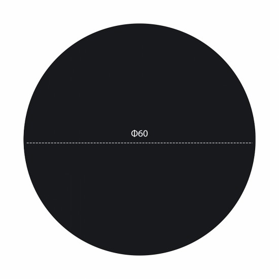 ΕΠΙΦΑΝΕΙΑ ΤΡΑΠΕΖΙΟΥ HPL ΜΑΥΡΗ Φ60 εκ. ΠΑΧΟΥΣ 12mm.
