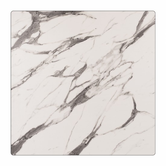 ΕΠΙΦΑΝΕΙΑ ΤΡΑΠΕΖΙΟΥ HPL MARBLE WHITE-GREY 80x80 εκ. ΠΑΧΟΥΣ 12mm.