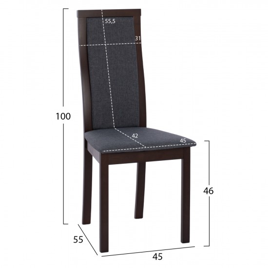 ΚΑΡΕΚΛΑ ΞΥΛΙΝΗ ΚΑΡΥΔΙ 45x49,5x100Υ εκ.