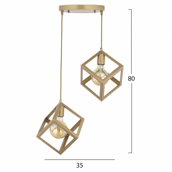 ΦΩΤΙΣΤΙΚΟ ΟΡΟΦΗΣ 2ΦΩΤΟ ΜΕΤΑΛΛΙΚΟ ΧΡΥΣΟ 35x80Υ εκ.