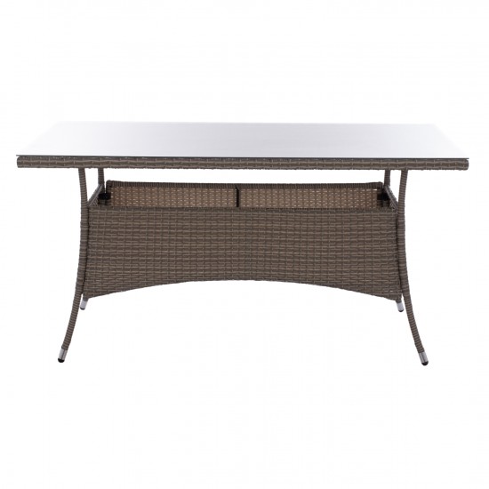 ΤΡΑΠΕΖΙ ΜΕΤΑΛΛΙΚΟ MINSK RATTAN ΓΚΡΙ 150x90x75Υ εκ.