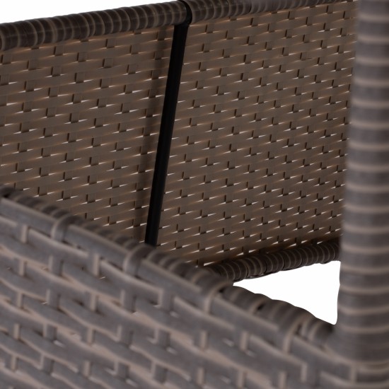 ΤΡΑΠΕΖΙ ΜΕΤΑΛΛΙΚΟ MILITARY RATTAN ΓΚΡΙ 120x70x75Υ εκ.