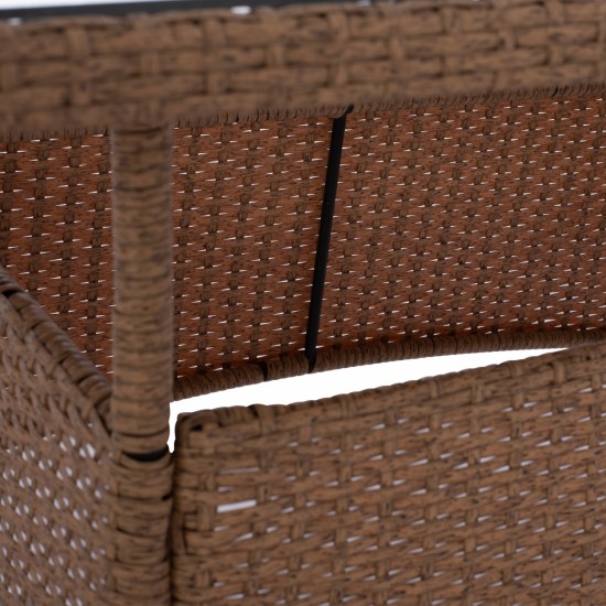 ΤΡΑΠΕΖΙ ΜΕΤΑΛΛΙΚΟ MILITARY RATTAN ΜΠΕΖ ΚΑΦΕ 120x70x75Υ εκ.