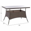 ΣΕΤ ΤΡΑΠΕΖΑΡΙΑΣ 5ΤΜΧ ΤΡΑΠ. 120X70 & ΠΟΛΥΘΡΟΝΕΣ WICKER RATTAN ΓΚΡΙ