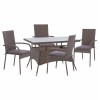 ΣΕΤ ΤΡΑΠΕΖΑΡΙΑΣ 5ΤΜΧ ΤΡΑΠ. 120X70 & ΠΟΛΥΘΡΟΝΕΣ WICKER RATTAN ΓΚΡΙ