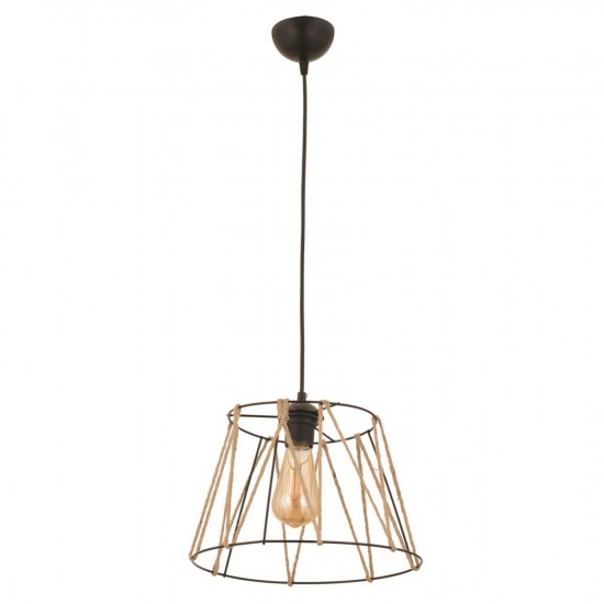 ΦΩΤΙΣΤΙΚΟ ΟΡΟΦΗΣ ΜΕΤΑΛΛΙΚΟ ΜΑΥΡΟ ΜΕ ΣΧΟΙΝΙ ΜΠΕΖ Φ30x81Υ εκ.